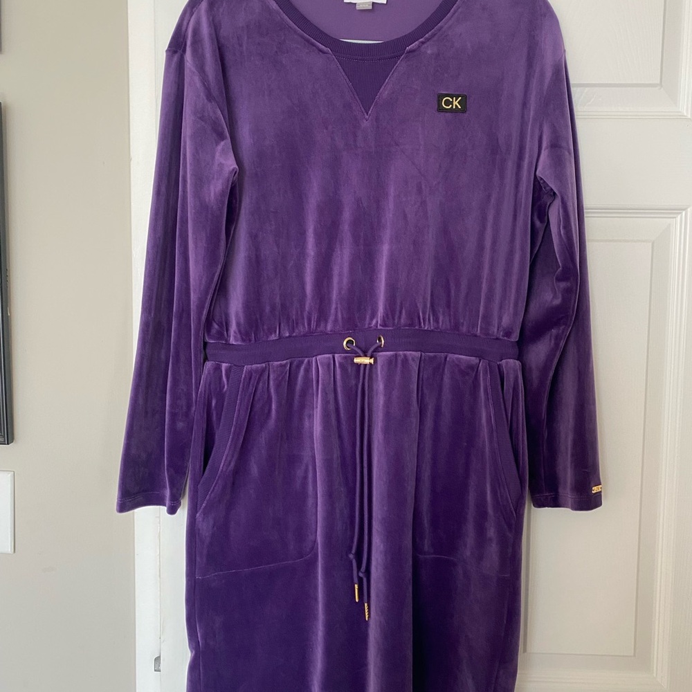 Calvin Klein Purple Long Sleeve Dress